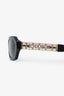 Pre-loved Chanel™ Black/Pink Tweed Detailed 'CH5537' Sunglasses
