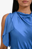 A.L.C Blue Single Draped Bunched Side 'Pia' Maxi Dress Size 6