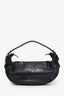 Versace Black Croc Embossed Leather Zippered Shoulder Bag