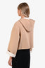 Fendi Camel Wool FF Leather Pocket Hooded Jacket Size 38