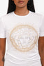 Versace White Cotton Crystal Embellished Medusa Short Sleeve T-Shirt Size 38