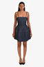 Fendi Dark Blue Denim 'FF' Bustier Mini Dress Size 36