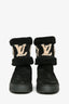 Louis Vuitton Black Suede Shearling Monogram 'Snowdrop' Boots Size 39