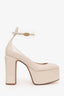 Valentino Ivory Tan-Go Patent Leather Platform Pumps Size 35
