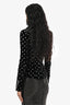 Balmain Black Padded Velvet Embellished Polka Dots Lion Buttons Blazer Size 34