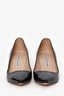 Manolo Blahnik Black Patent Leather Pointed Toe Heels Size 37