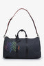 Louis Vuitton 2019 Limited Edition Damier Graphite Leather Interlinked Logo Keepall 50 with Strap