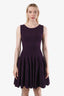 Alaïa Purple Knit Sleeveless Flare Dress Size 42