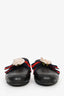 Gucci Black Leather Princetown Flower Mules Size 37