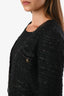 Pre-loved Chanel™ 2004 Black Tweed CC Logo Buttons with Tulle Trim Size 36