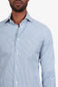 Zenga Blue Striped Cotton Button Up Shirt Size 39 Mens