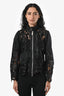 Sacai Black Satin Lace Bomber Jacket Size 1