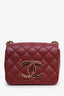 Pre-loved Chanel™ 21A Burgundy Crystal CC Mini Square Full Flap Bag