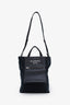 Acne Studios Navy Nylon Leather Tote Bag With Strap