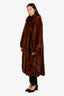 Vintage Brown Mink Fur Long Coat