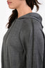 Brunello Cucinelli Grey Cotton Silk Monili Detail Joggers + Hoodie Set Size M