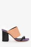 Dries Van Noten Purple/Beige Leather Ponyhair Sandals Size 38.5