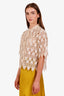 Frame Cream Lace Sheer Button Up Shirt Size M
