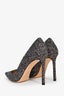 Jimmy Choo Blue Glitter Heels Size 38.5