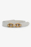Saint Laurent Cream Leather Gold-Tone Chain Detail Belt Size 85
