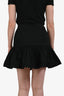 Prada 2010 Black Cotton Ruffled Mini Skirt Size 38