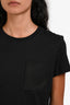Hermès Black Cotton Embroidered Pocket T-Shirt Size 34