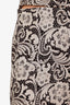 Dolce & Gabbana Beige/Black Lace Print Long Sleeve Top with Midi Skirt Set Size 42 and 44