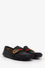 Gucci Black Leather Web Driving Loafers Size 9 Men's