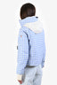 Moncler 2018 Light Blue Mufule Down Gingham Check Puffer Jacket Size 0