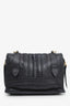 Prada Black Glace Calfskin Small Etiquette Shoulder Bag With Strap