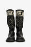 Christian Dior Black Cannage Tweed 'D-Major' Boots Size 39