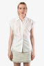 Frame White Short Sleeve Buttoned Blouse Size S
