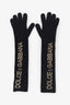 Dolce & Gabbana Grey Wool Logo Gloves Size S