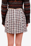 Veronica Beard Multicolour Metallic Houndstooth Button Front Mini Skirt Size 0