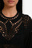 Isabel Marant Etoile Black Eyelet Long Sleeve Top Size 36