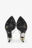 Prada Silver Vinyl Logo Mules Size 37.5