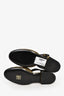Pre-loved Chanel™ 2021 Black/Metallic Gold Quilted CC Turnlock Flats Size 36.5