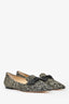 Jimmy Choo Black/Silver Sparkly Bow Flats Size 39.5