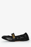 Christian Dior Black Leather Logo Ballet Flats Size 34.5