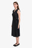 Theory Grey Linen Blend Sleeveless A-Line Wrap Midi Dress Size 6