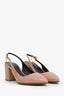 Valentino Beige Patent Leather Rockstud Accents Slingback Pumps Size 36.5