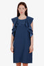 Victoria Victoria Beckham Satin Ruffle Sleeveless Dress Size 8