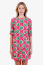 Dolce & Gabbana Pink Silk Amore Can A-line Print Dress Size 40