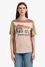 Marine Serre Brown/Multi Printed Upcycled Hooters T-Shirt Size XS