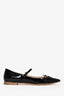 Miu Miu Black Patent Leather Mary Jane Pointed Toe Flat Size 37.5