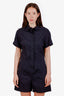 Theory Navy Cotton Short Sleeve Romper Size 10