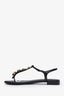 Pre-loved Chanel™ Interlocking CC Logo Leather T-Strap Sandals Size 38