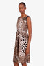 Roberto Cavalli Vintage Leopard Print Sleeveless Midi Dress Estimated Size M