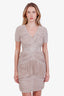Burberry Nude Chiffon Ruched Knee Length Cocktail Dress Size 4