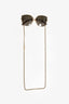 Givenchy Gold Tone Wire Frame Sunglasses with Chain